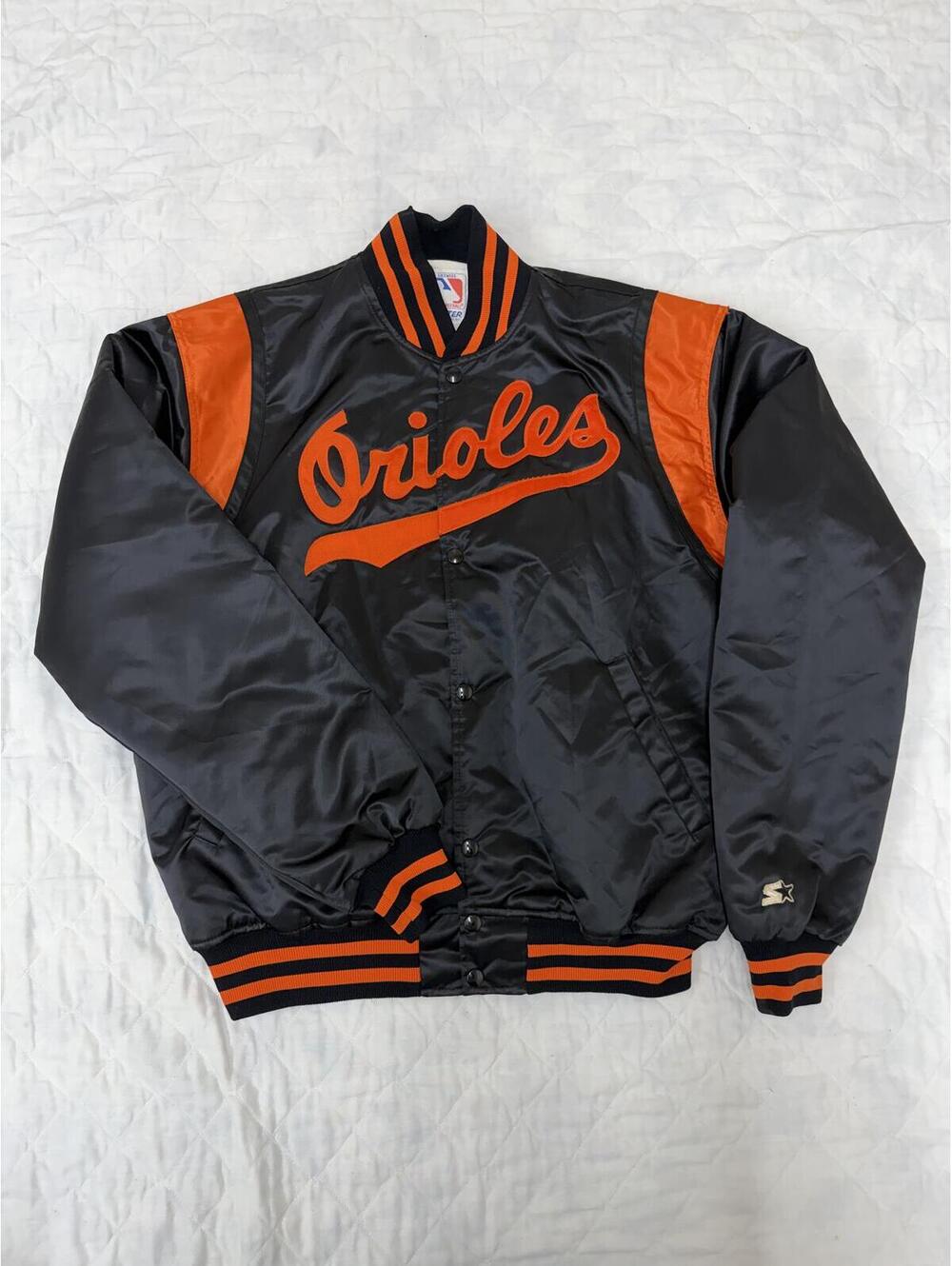 Vintage 90s Starter Baltimore Orioles Satin Bomber Jacket